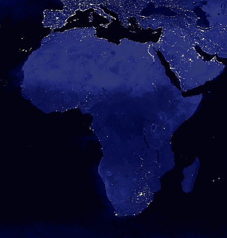 Afrique vue de l'espace de nuit
